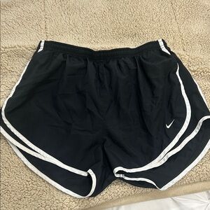 Nike Black Athletic Shorts with White Piping